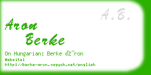 aron berke business card